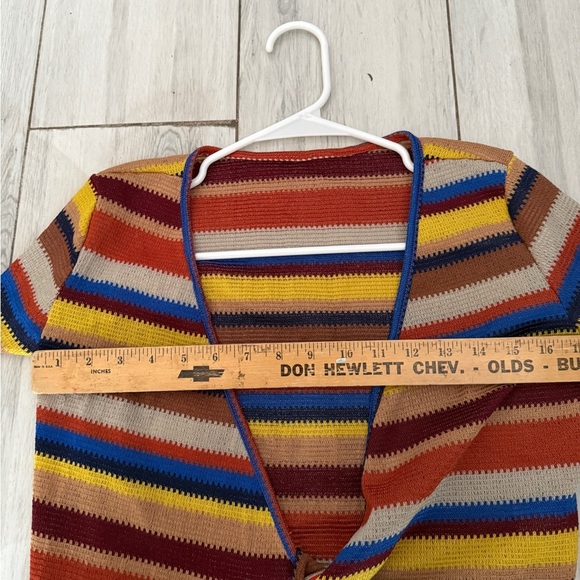Colorful Striped Tie-Front Blouse Dazy Small - Picture 7 of 9